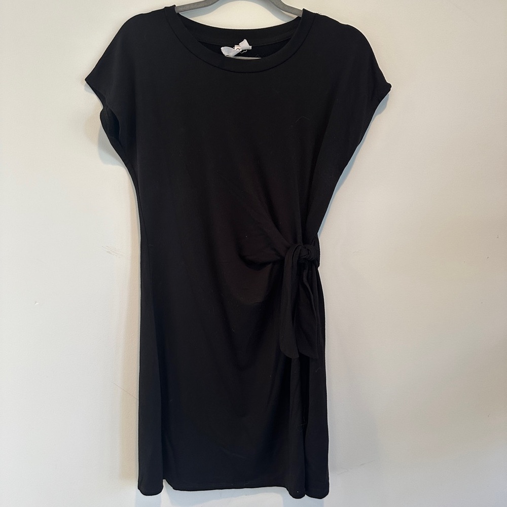 Black Tie-Front Dress